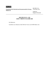 Decision Nr. 1, OSCE Chairmanship in the Year 2020 