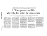 Le Figaro - L'Europe réconciliée cherche les voies de son avenir