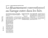 Les Echos - Le désarmement conventionnel en Europe entre dans les faits