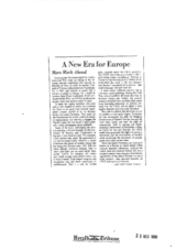 Herald International Tribune/The New York Times - A new Era for Europe