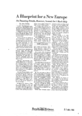 Herald International Tribune/New York Times Service - A Blueprint for a new Europe