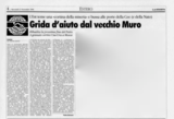 La Stampa - Grida d'aiuto dal vecchio Muro