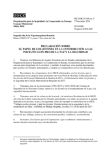 Declaración sobre el papel de los jóvenes en la contribución a las iniciativas en pro de la paz y la seguridad