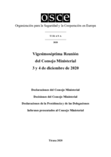 Final Document of the Twenty-Seventh Meeting of the Ministerial Council, Tirana, 3-4 December 2020