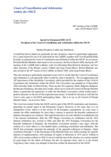 Speech by Emmanuel DECAUX, President of the Court of Conciliation and Arbitration within the OSCE, at the 60th Meeting of CAHDI