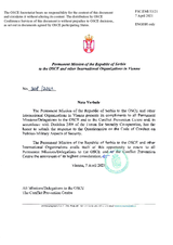 Response by the Delegation of Serbia to the Questionnaire on the Code of Conduct on Politico-Military Aspects of Security