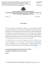 Response by the Delegation of Bulgaria to the Questionnaire on the Code of Conduct on Politico-Military Aspects of Security