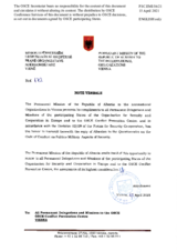 Response by the Delegation of Albania to the Questionnaire on the Code of Conduct on Politico-Military Aspects of Security