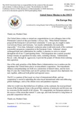 Statement by the Delegation of the United States of America on the Europe Day, observed on 9 May 2021 