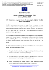 Statement by the Portuguese EU Presidency on post COVID-19 recovery in the light of the European Union’s Porto declaration