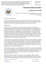 Statement by the Delegation of the United States of America on post COVID-19 recovery in the light of the European Union’s Porto declaration