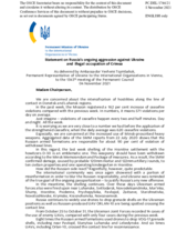 Statement by the Delegation of Ukraine on Russia’s ongoing aggression against Ukraine and illegal occupation of Crimea