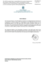 Response by the Delegation of Andorra to the Questionnaire on the Code of Conduct on Politico-Military Aspects of Security