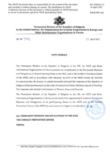 Response by the Delegation of Bulgaria to the Questionnaire on the Code of Conduct on Politico-Military Aspects of Security