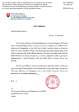 Response by the Delegation of Slovakia to the Questionnaire on the Code of Conduct on Politico-Military Aspects of Security