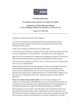 Opening remarks by the Representative on Freedom of the Media for the II Supplementary Human Dimension Meeting on "The Functioning of Democratic Institutions in Times of Crisis"