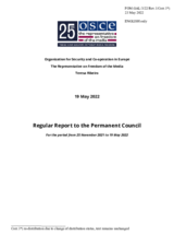 Report by the OSCE Representative on Freedom of the Media, Ms. Teresa Ribeiro