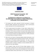 Statement by the Czech EU Presidency in response to the report by the High Commissioner on National Minorities, Ambassador Kairat Abdrakhmanov