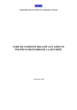 Code de conduite relatif aux aspects politico-militaires de la securite