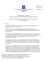 Statement by the Delegation of Norway, also on behalf of Canada, Iceland, Switzerland and the United Kingdom, on the International Day Against Homophobia, Transphobia and Biphobia, observed on 17 May 2022