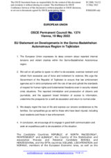 Statement by the French EU Presidency on developments in Gorno-Badakhshan Autonomous Region, Tajikistan