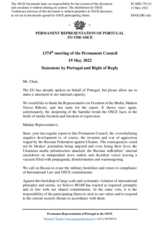 Statement by the Delegation of Portugal in response to the report by the OSCE Representative on Freedom of the Media, Ms. Teresa Ribeiro