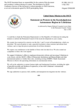 Statement by the Delegation of the United States of America on recent developments in the Karakalpakstan region of Uzbekistan