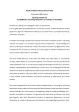 Opening remarks by OSCE RFoM Teresa Ribeiro