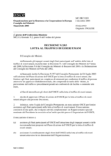 Decisione n.2/03 lotta al traffico di esseri umani 