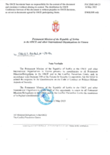 Response by the Delegation of Serbia to the Questionnaire on the Code of Conduct on Politico-Military Aspects of Security