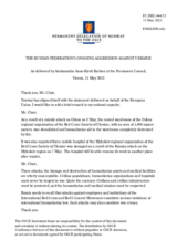 Statement by the Delegation of Norway on the Russian Federation’s ongoing aggression against Ukraine