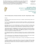 Statement by the Delegation of Ireland in response to the report by the OSCE Representative on Freedom of the Media, Ms. Teresa Ribeiro