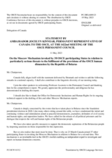 Statement by the Delegation of Canada on the Moscow Mechanism invoked by 38 OSCE participating States