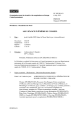 Journal de la 1431ème séance plénière du Conseil