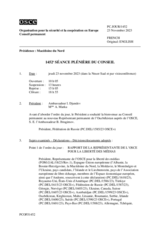 Journal de la 1452ème séance plénière du Conseil