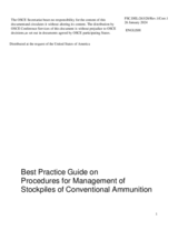 Best Practice Guide on Procedures for Management of Stockpiles of Conventional Ammunition