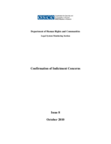 Confirmation of Indictment Concerns