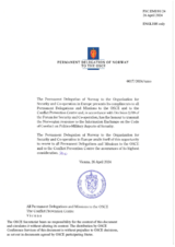 Response by the Delegation of Norway to the Questionnaire on the Code of Conduct on Politico-Military Aspects of Security