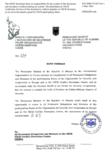 Response by the Delegation of Albania to the Questionnaire on the Code of Conduct on Politico-Military Aspects of Security