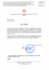 Response by the Delegation of Cyprus to the Questionnaire on the Code of Conduct on Politico-Military Aspects of Security