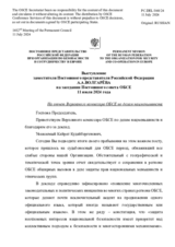 Выступление заместителя Постоянного представителя Российской Федерации А.А.Волгарёва - На отчет Верховного комиссара ОБСЕ по делам нацменьшинств