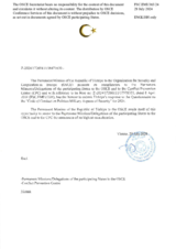 Response by the Delegation of Türkiye to the Questionnaire on the Code of Conduct on Politico-Military Aspects of Security