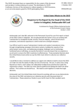 Statement by the Delegation of the United States of America in response to the report by the Head of the OSCE Centre in Ashgabat, Ambassador William R. Leaf