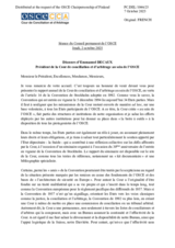 Discours d’Emmanuel Decaux Président de la Cour de conciliation et d’arbitrage au sein de l’OSCE