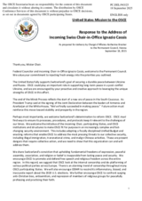 Statement by the Delegation of the United States of America in response to the address by Federal Councillor Ignazio Cassis, Head of the Federal Department of Foreign Affairs of Switzerland