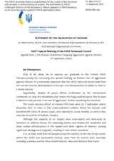 Statement by the Delegation of Ukraine on the Russian Federation’s ongoing aggression against Ukraine