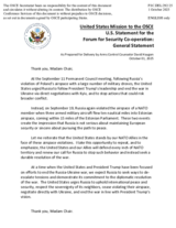 Statement by the Delegation of the United States of America on Russia’s war of aggression against Ukraine