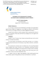 Statement by the Delegation of Ukraine on Russia’s war of aggression against Ukraine