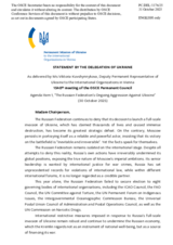Statement by the Delegation of Ukraine on the Russian Federation’s ongoing aggression against Ukraine