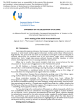 Statement by the Delegation of Ukraine on the Russian Federation’s ongoing aggression against Ukraine